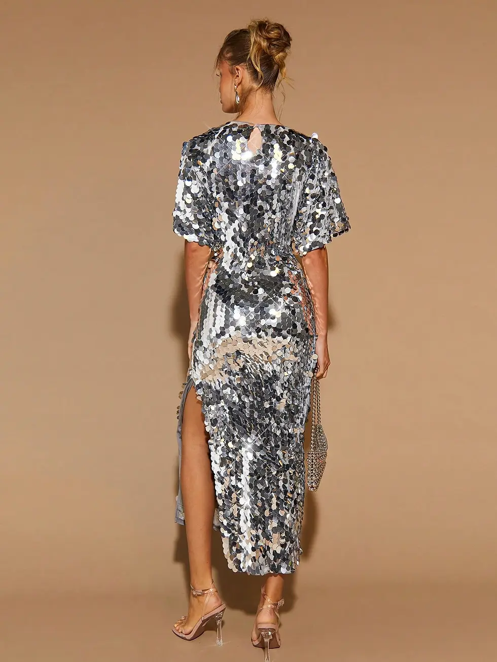 Thumbnail: Silver Paillette Midi Dress