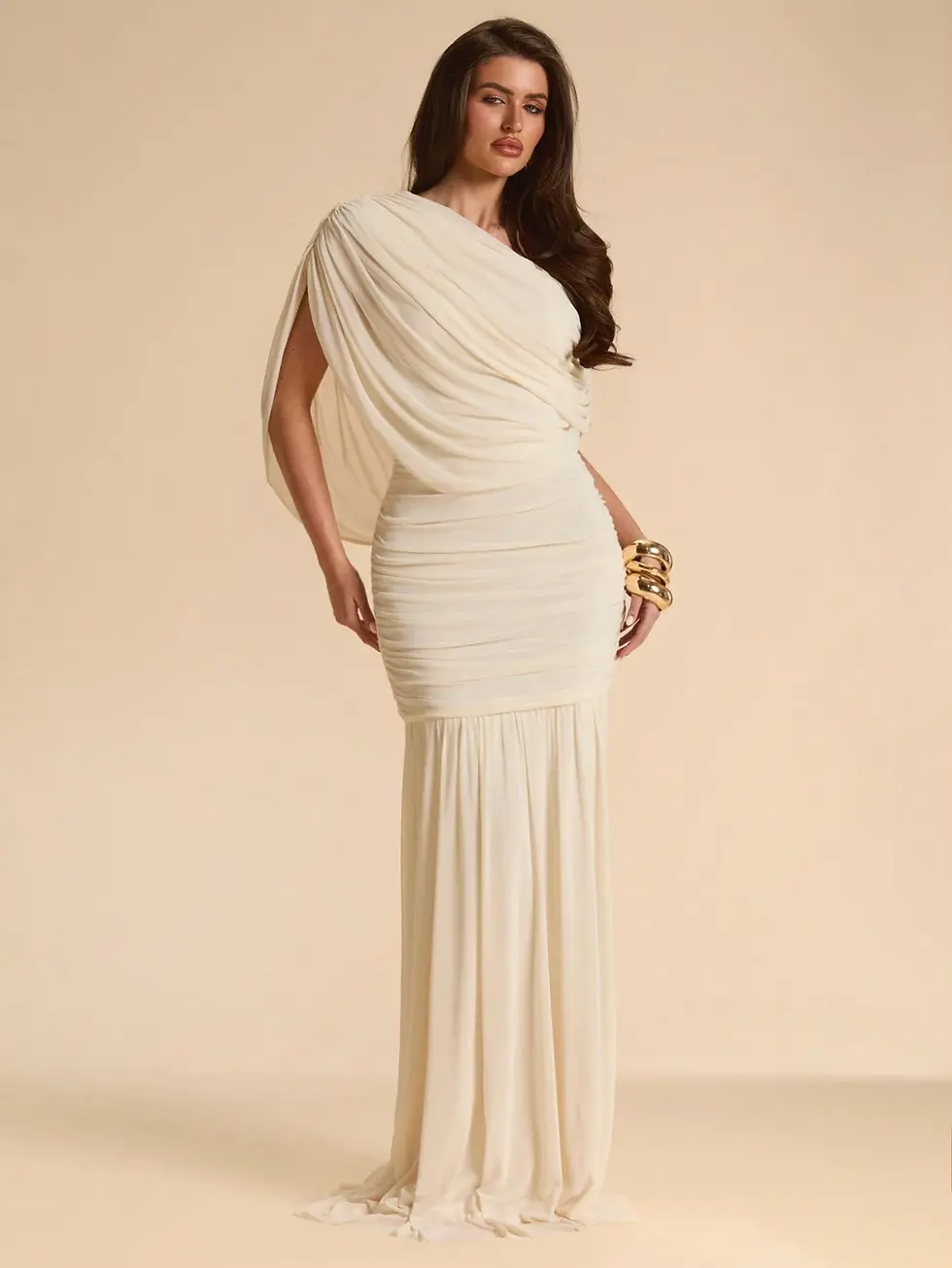 Thumbnail: Cream Drape Dress