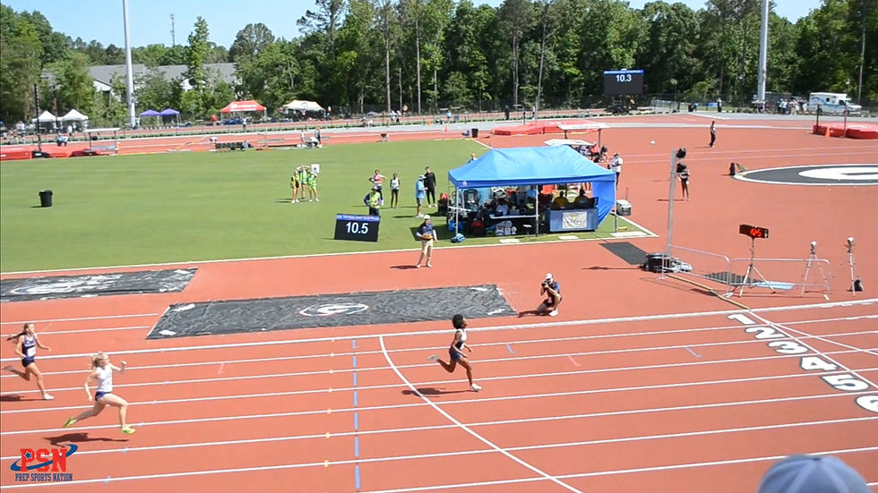 Landmark Christian School's Melanie Doggett wins the GHSA 1-3A Private 100M dash state title