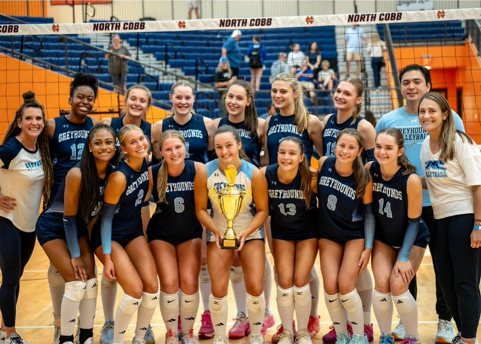 Pope celebrates winning the Cobb County Volleyball Championship
