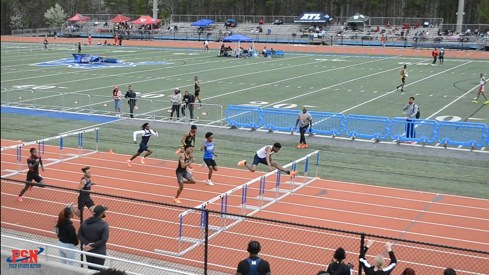 Southwest Dekalb's Amari Scott leads the pack in boys 110M Hurdles at annual Christian Coleman Invitational