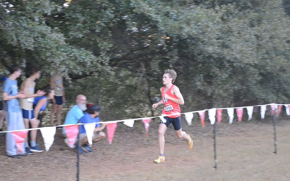 Glynn Academy's Jackson Hunter leads during first mile of 2026 Wingfoot Classic