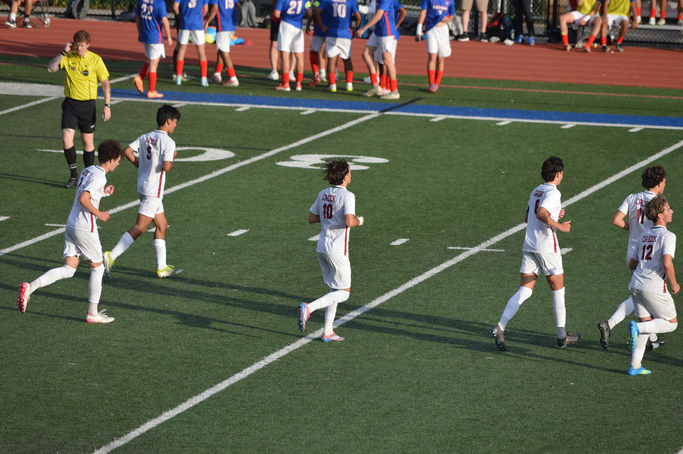 Johns Creek celebrates after goal vs Riverwood in GHSA 5A quarterfinals