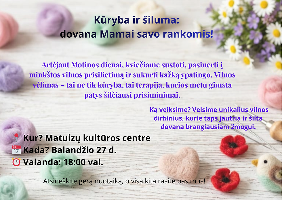 Vilnos vėlimo edukacija Matuizose