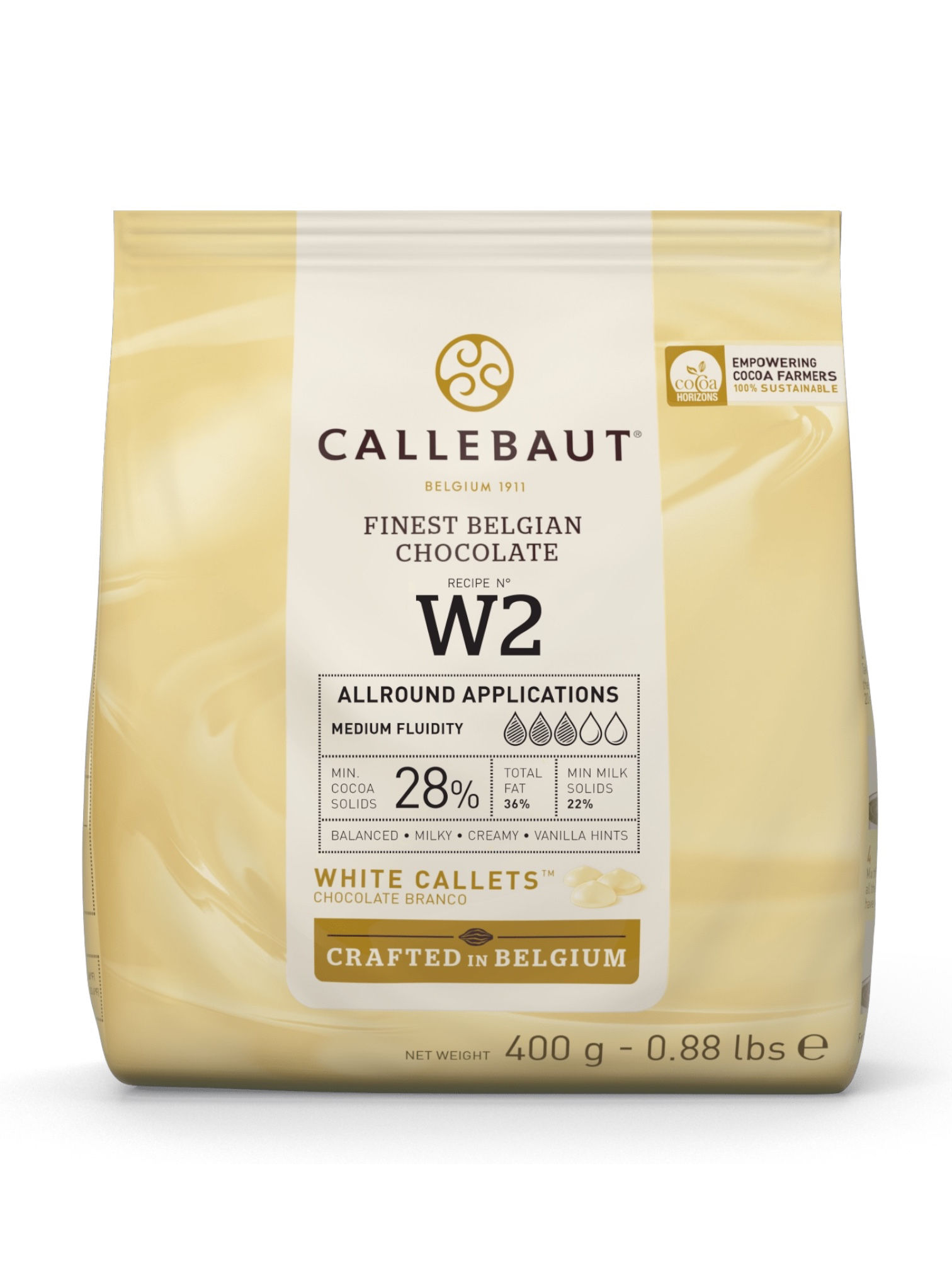 Callebaut Beyaz W2 Pul Çikolata 400g