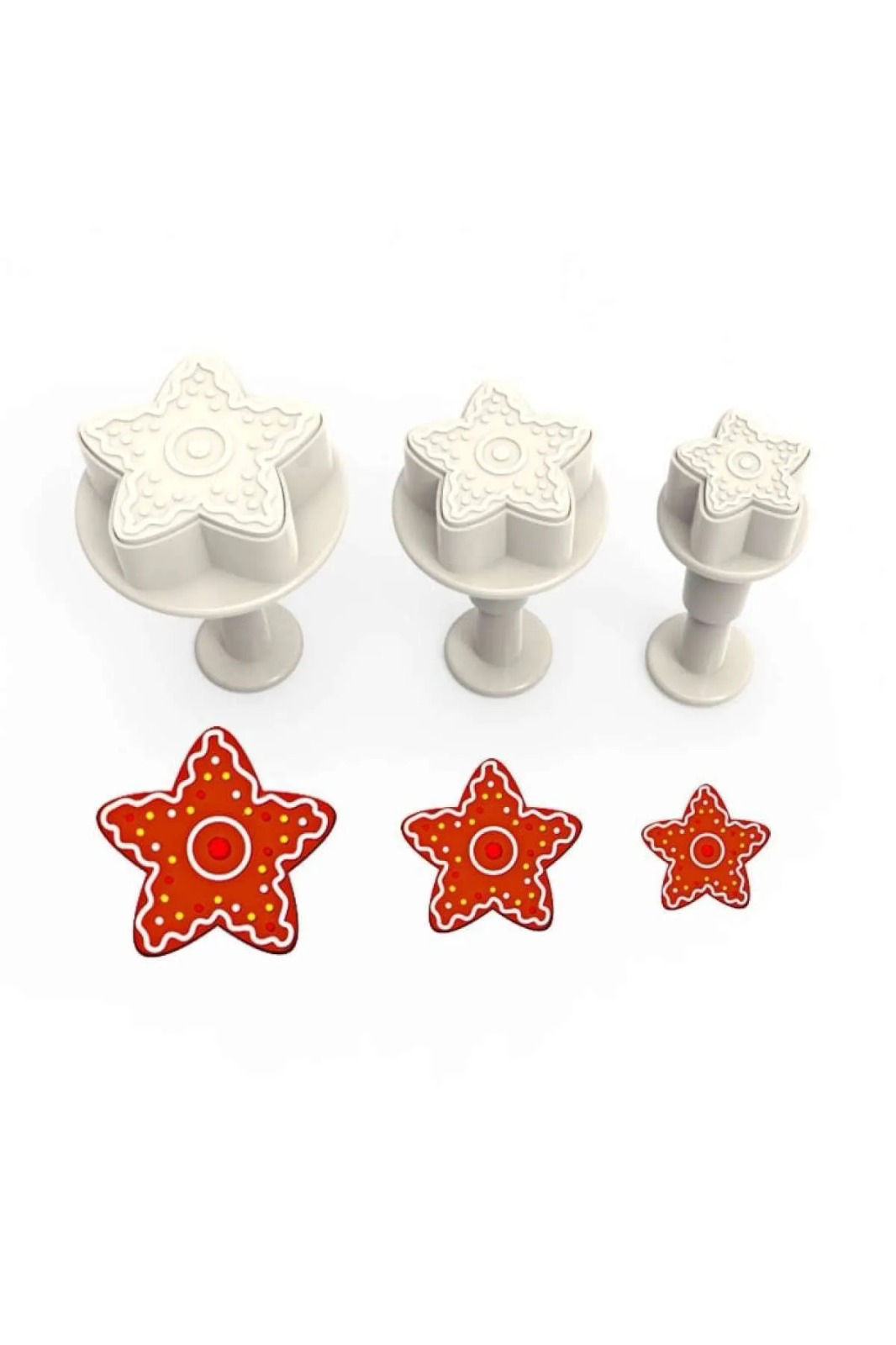 3D Yılbaşı Yıldız Kurabiye Enjektör Set 3lü