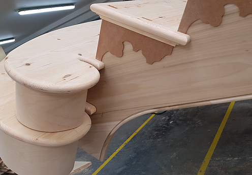 Rounded bottom step being made
