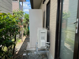岩手県盛岡市北山で電気温水器からエコキュートに交換工事です。