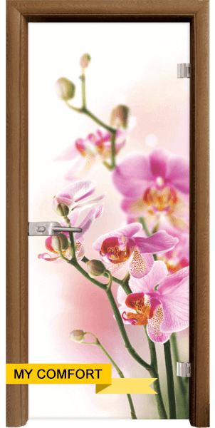 Thumbnail: Glass interior door, Print G 13-2, Golden Oak frame