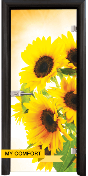 Thumbnail: Glass interior door, Print G 13-4, Light oak frame