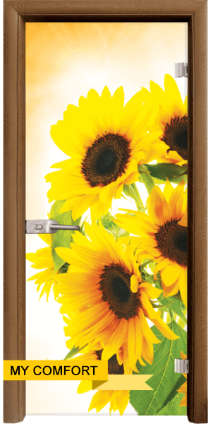 Thumbnail: Glass interior door, Print G 13-4, Light oak frame