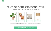 Hi-Fi mockup of starter kit content screen