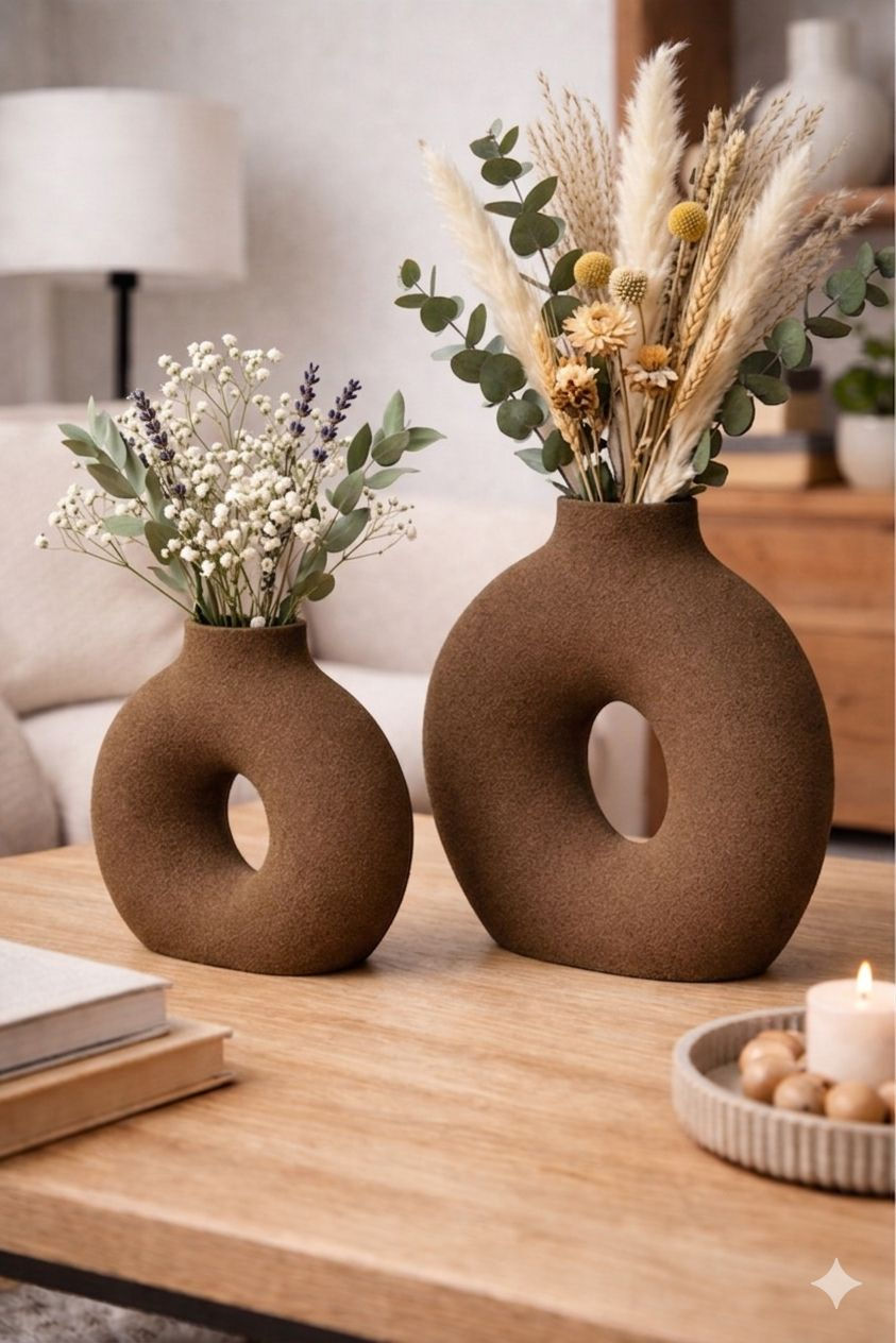 Vaso Duplo Decorativo Moderno e Minimalista