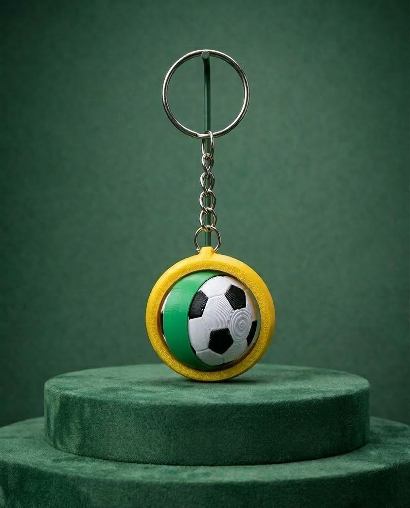 Kit Com 10 Chaveiros Spinner ball Verde e amarelo
