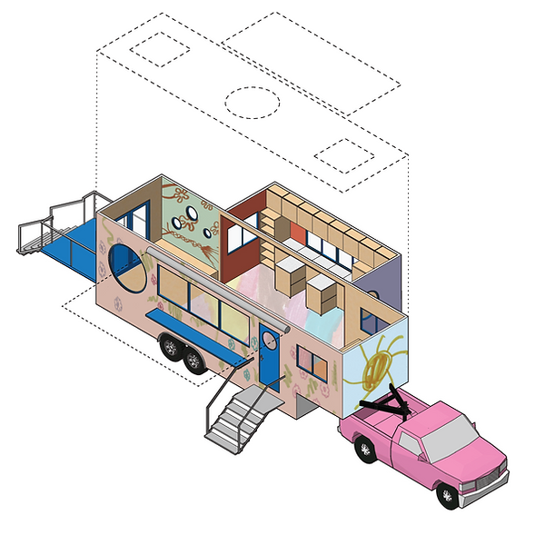 Rendered image of the mobile makerspace design