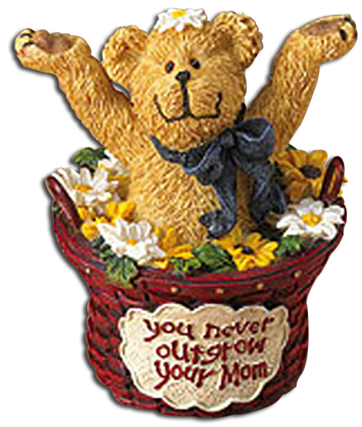 Boyds Basketbearies Kiddo Teddy Bear Mother's Day Figurine "You never outgrow yo