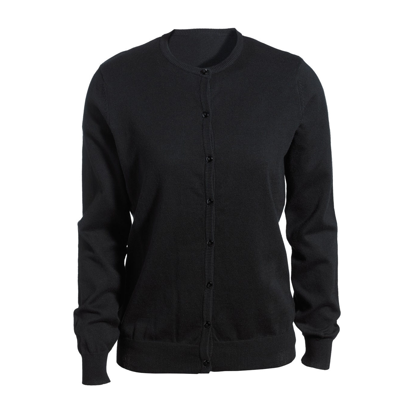 Ladies' Jewel Neck Fine Gauge Cardigan Sweater