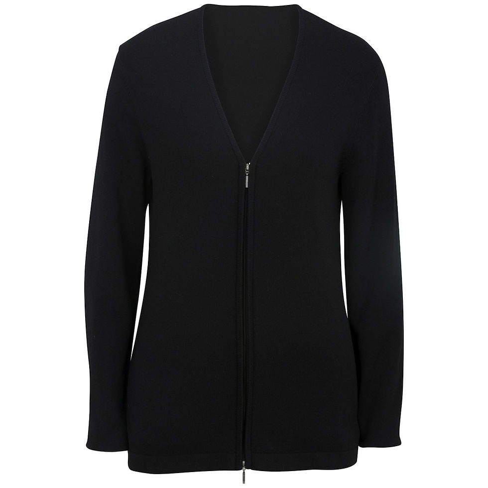Thumbnail: Ladies' Full Zip V-Neck Cardigan Sweater