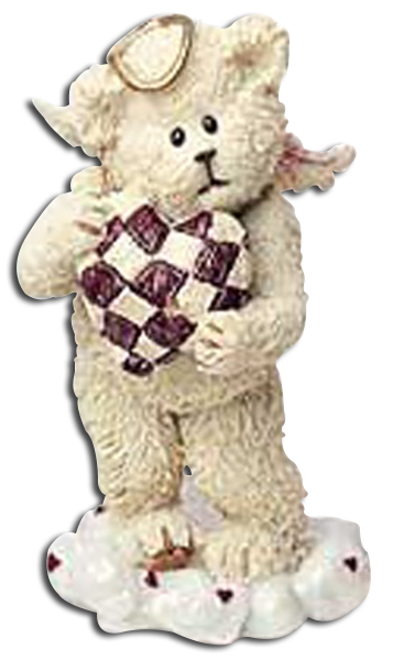 Lil Wings Luvey Boyds Angel Bear holding Heart Valentine Figurine