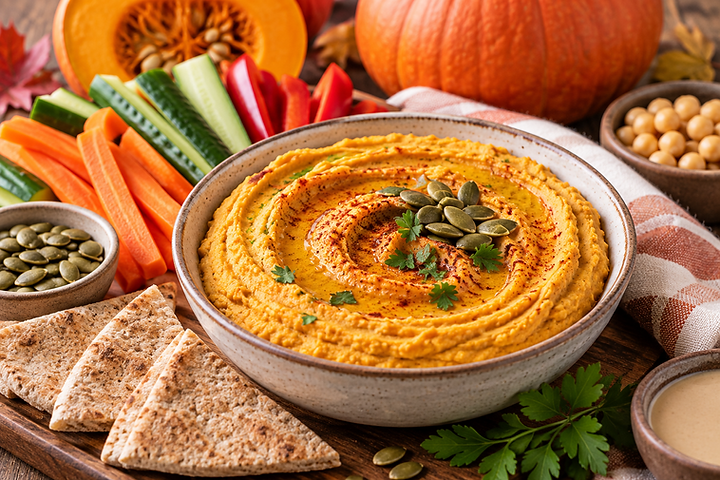 Rustic Autumn Pumpkin Hummus Spread.png