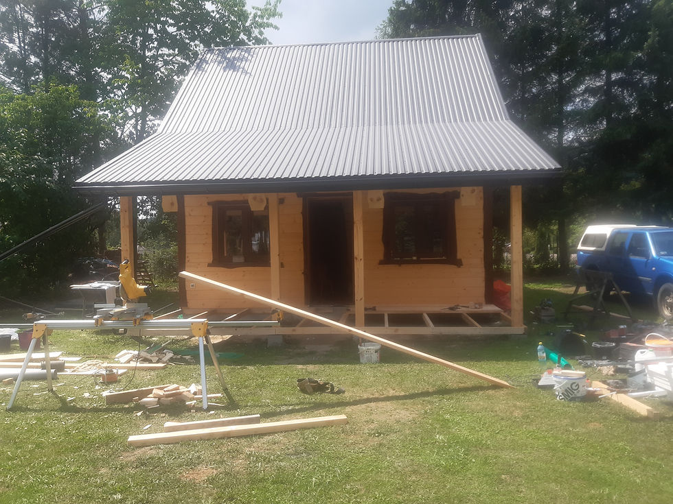 A wooden-framed house we built 3 years ago.