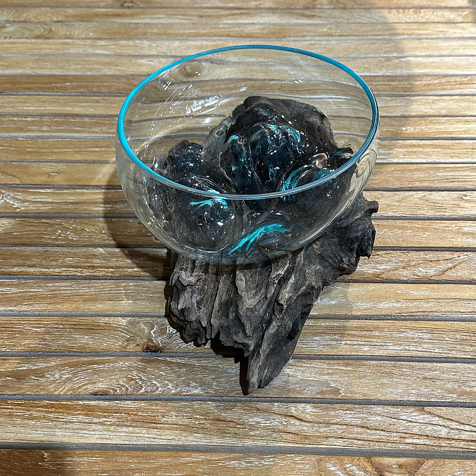 サムネイル： [BALI 流木ガラスフラワーベース] ガラスΦ20cm前後 流木ガラス番号　203C 