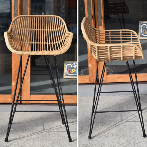 BALI シンセティックラタン×アイアン カウンターチェア | kanmuryou