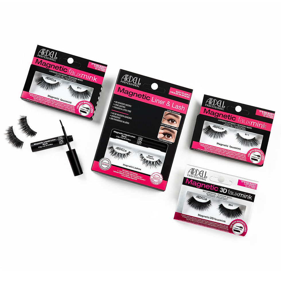 Miniature : gamme collection kit faux cils magnetiques feutre pinceau eyeliner demi wispies ardell noir waterproof aimants liner magnetic