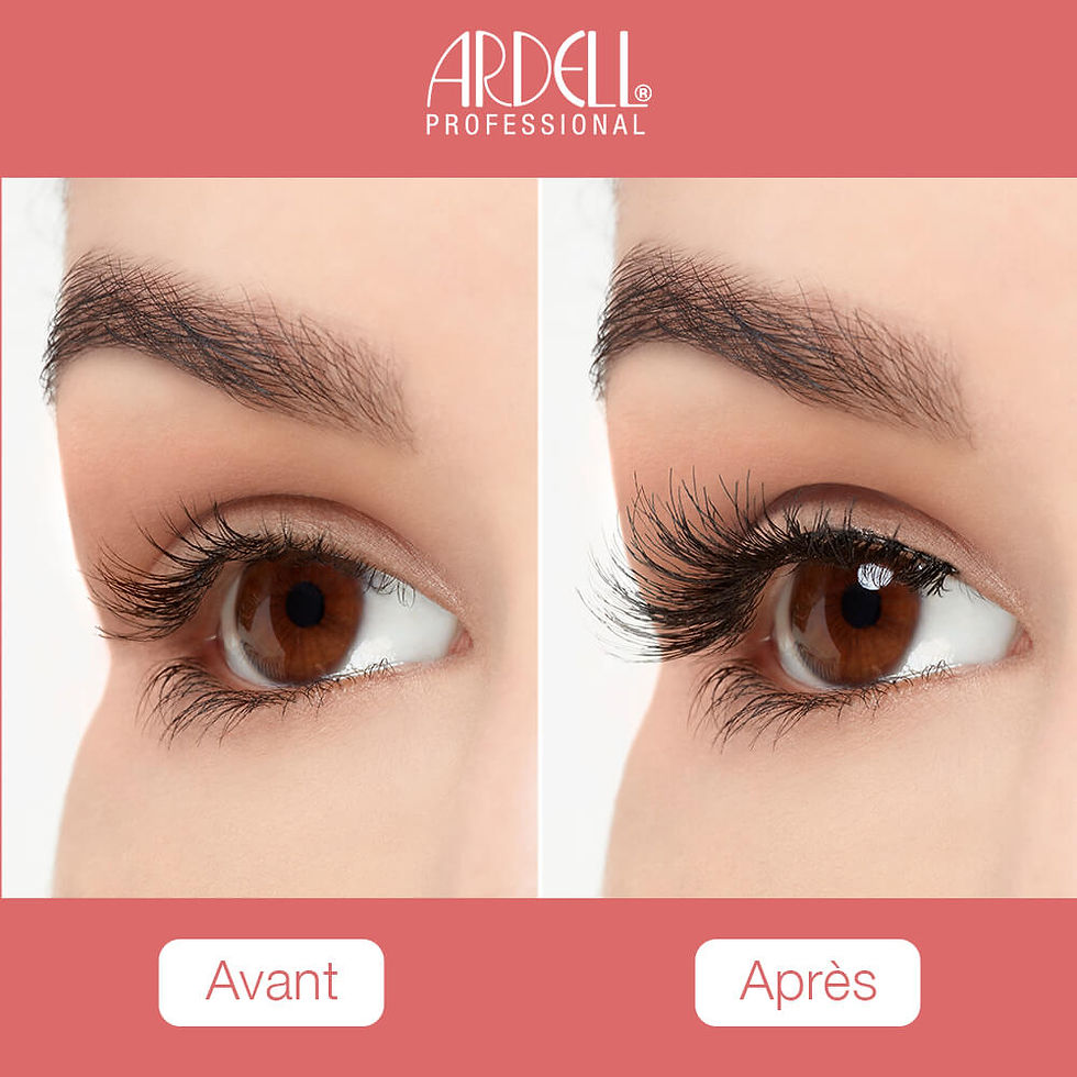 Miniature : faux cils natural 120 demi ardell à coller naturel leger doux reutilisable swatch exemple modele avant apres oeil ouvert 3/4