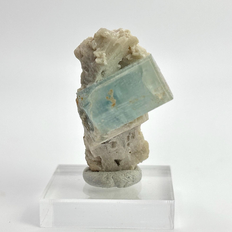 Thumbnail: Aquamarine on Feldspar Matrix Crystal, Erongo Mountains, Namibia, 9g