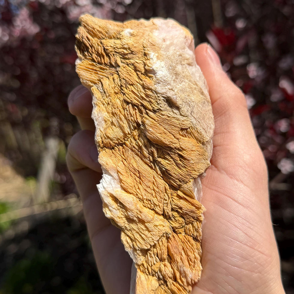Thumbnail: Apatite on Calcite Crystal, Natural Canadian Mineral Specimen, 379g