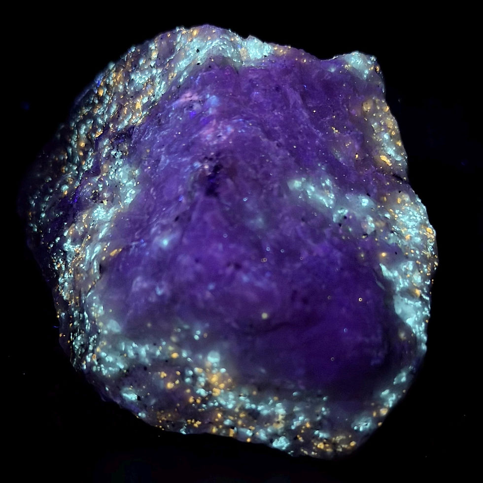 Thumbnail: Fluorescent Minerals “Starry Night” Chondrodite & Diopside Mineral Specimen