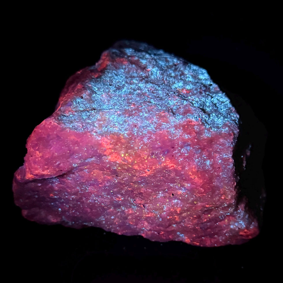Thumbnail: Fluorescent Minerals, UV Reactive Calcite & Diopside Mineral Specimen, 1176g