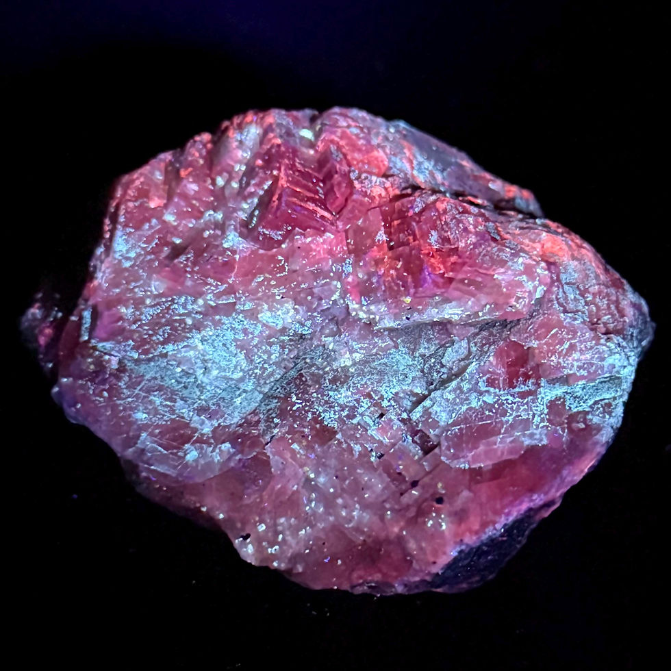 Thumbnail: Fluorescent Minerals, UV Reactive Calcite, Diopside, Mineral Specimen, 455g