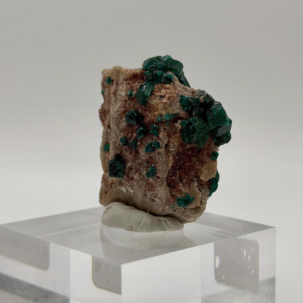 Thumbnail: Green Dioptase Crystal Specimen, Natural Congo Dioptase Mineral, 45g