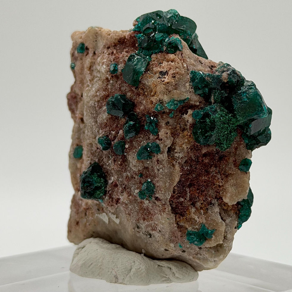 Thumbnail: Green Dioptase Crystal Specimen, Natural Congo Dioptase Mineral, 45g
