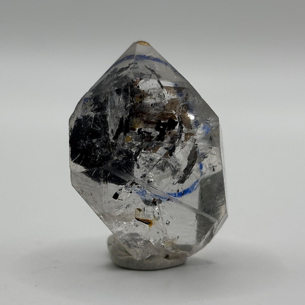 Thumbnail: Enhydro Quartz with Moving Graphite Enhydro, Rare Mineral Specimen, Natural