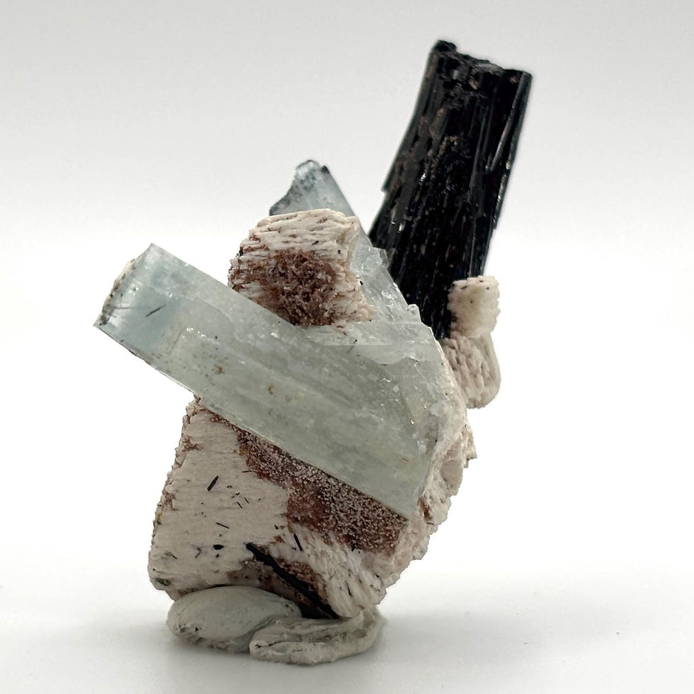 Thumbnail: Erongo Aquamarine with Shorl Tourmaline Mineral Specimen, Natural Erongo
