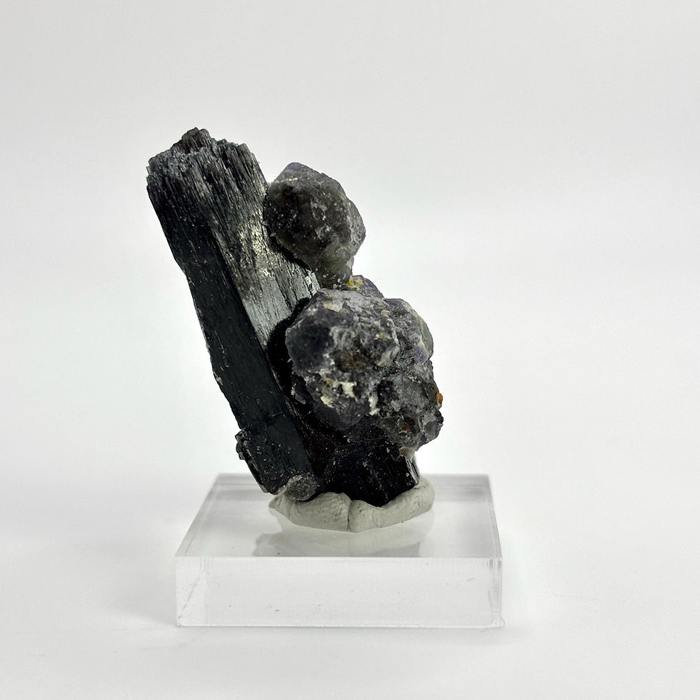 Thumbnail: Fluorite with Hyalite Opal Crystal, Erongo Mountains Mineral Specimen, Namibia