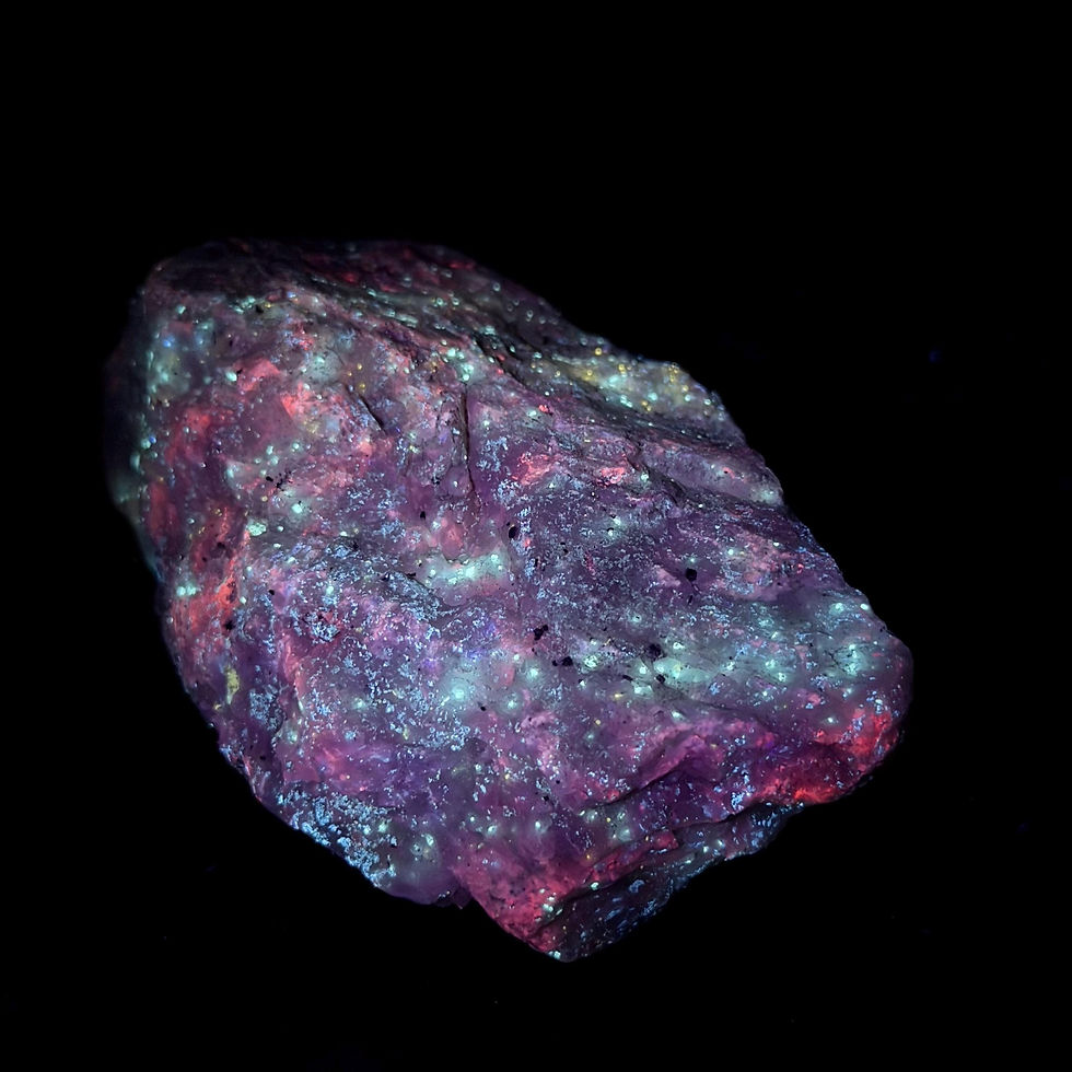 Thumbnail: Long Lake Zinc Mine, Fluorescent Minerals, UV Reactive Calcite, Diopside, 312g