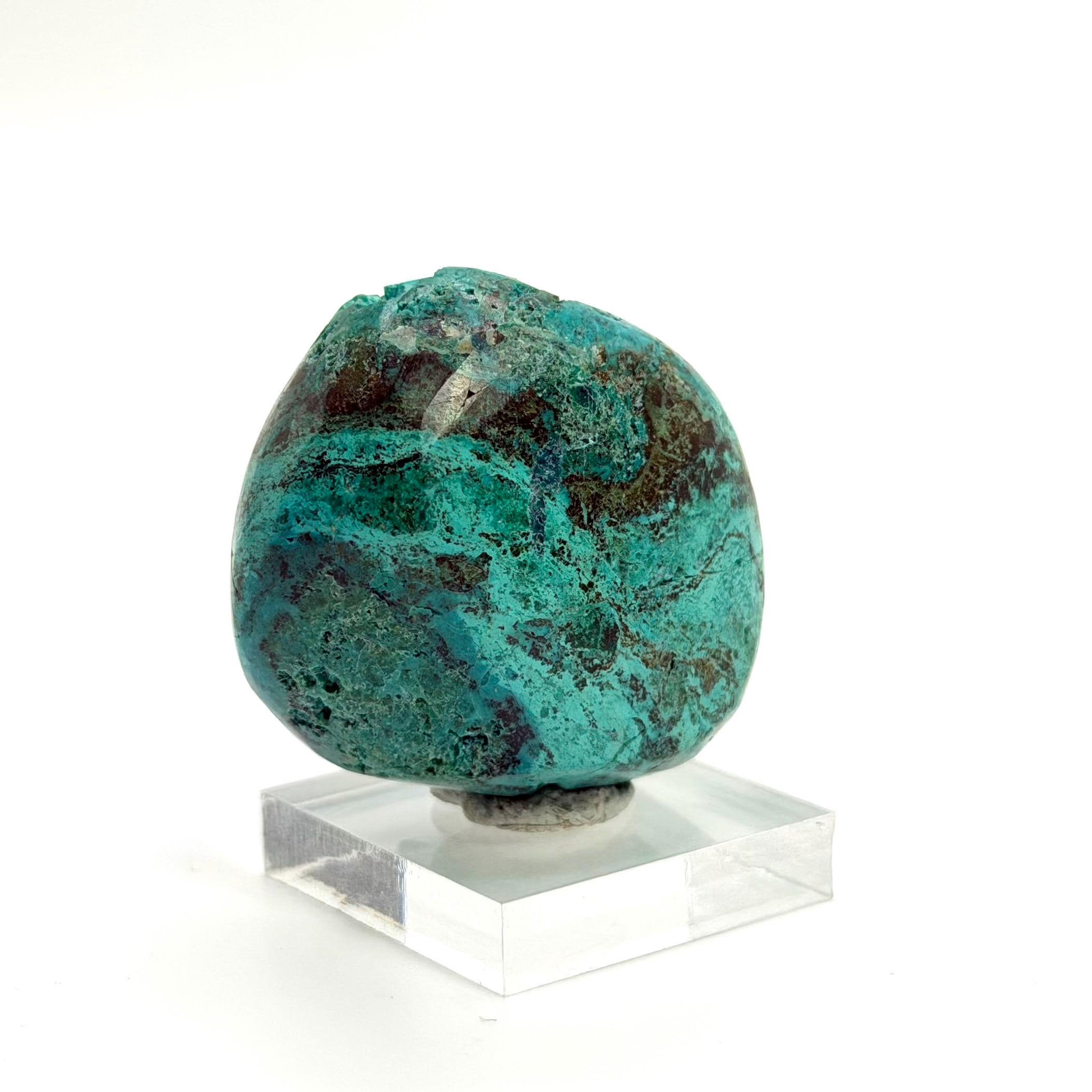 Chrysocolla Tumble Stone, Polished Natural Malachite Mineral Specimen, 24g
