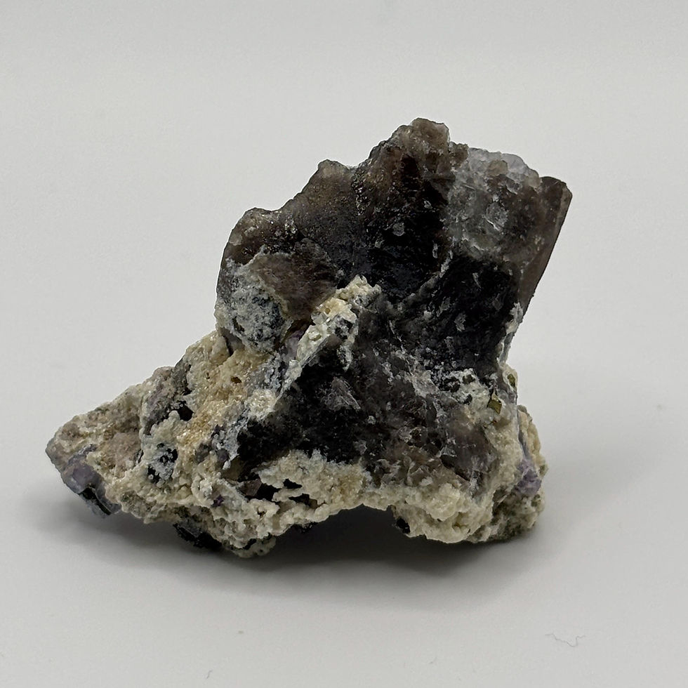 Thumbnail: Yaogangxian Fluorite with Smokey Quartz - Blue FLUORITE Crystal, Mineral