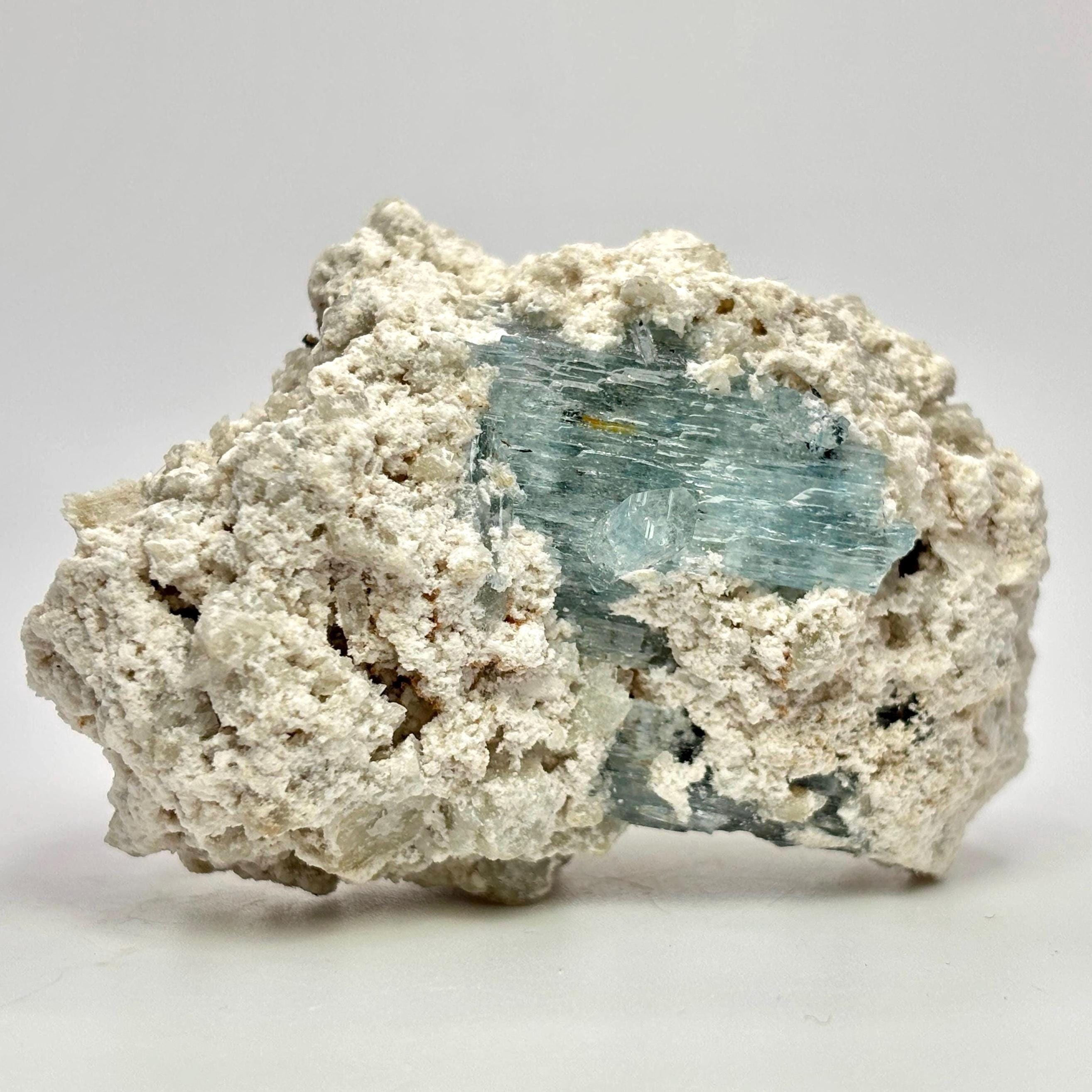 Aquamarine in Feldspar Crystal, Erongo Mountains, Namibia, 100g