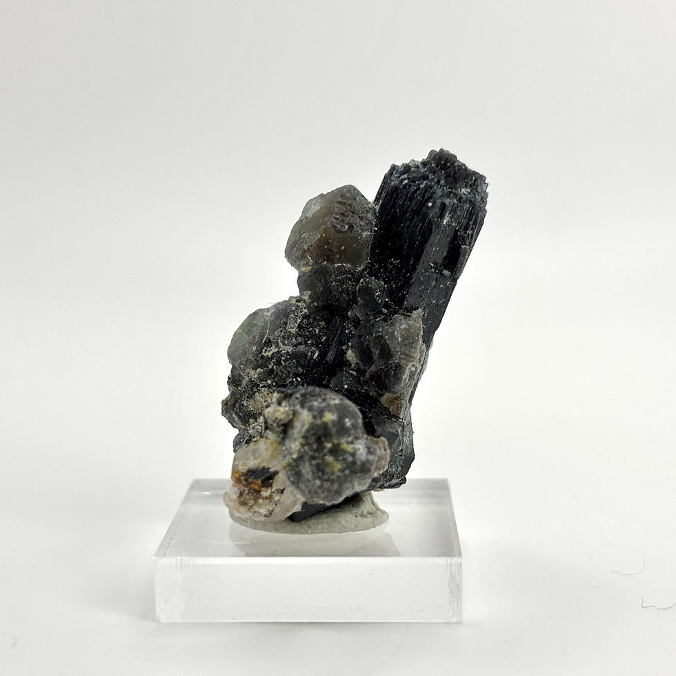 Thumbnail: Fluorite with Hyalite Opal Crystal, Erongo Mountains Mineral Specimen, Namibia