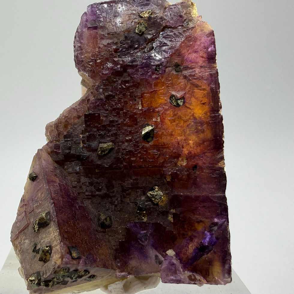 Thumbnail: Cave-In-Rock Fluorite Crystal, Natural Purple Fluorite with Pyrite from