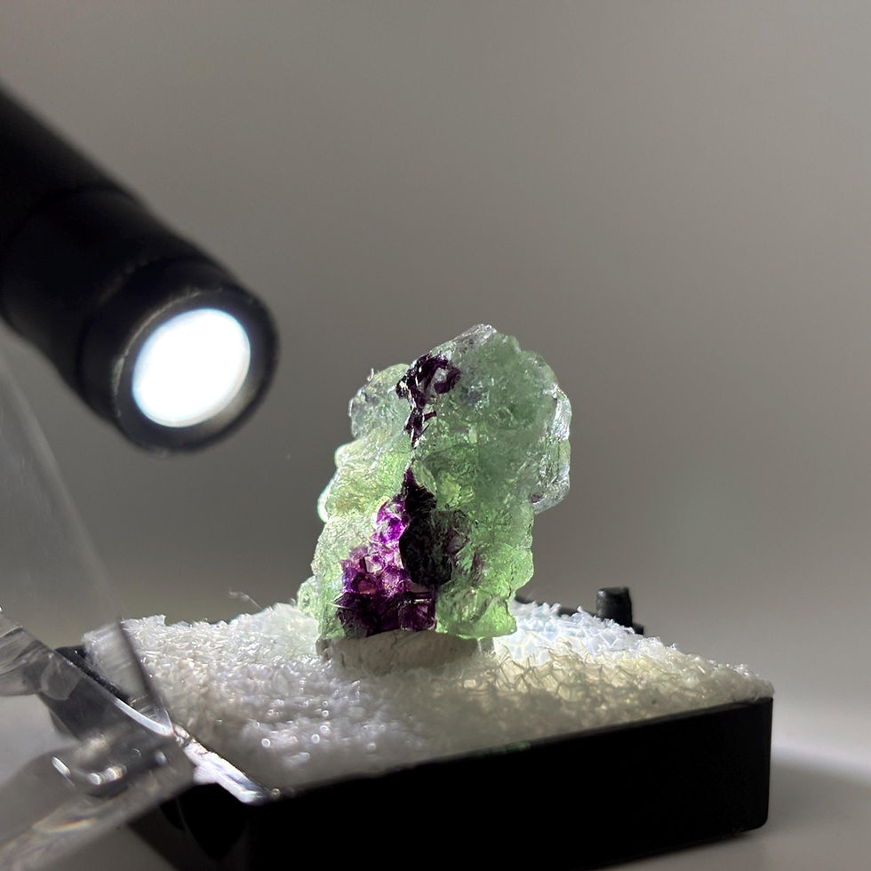 Thumbnail: Green Fluorite Crystal from Erongo Mountains, Natural Fluorite TN Cube Mineral