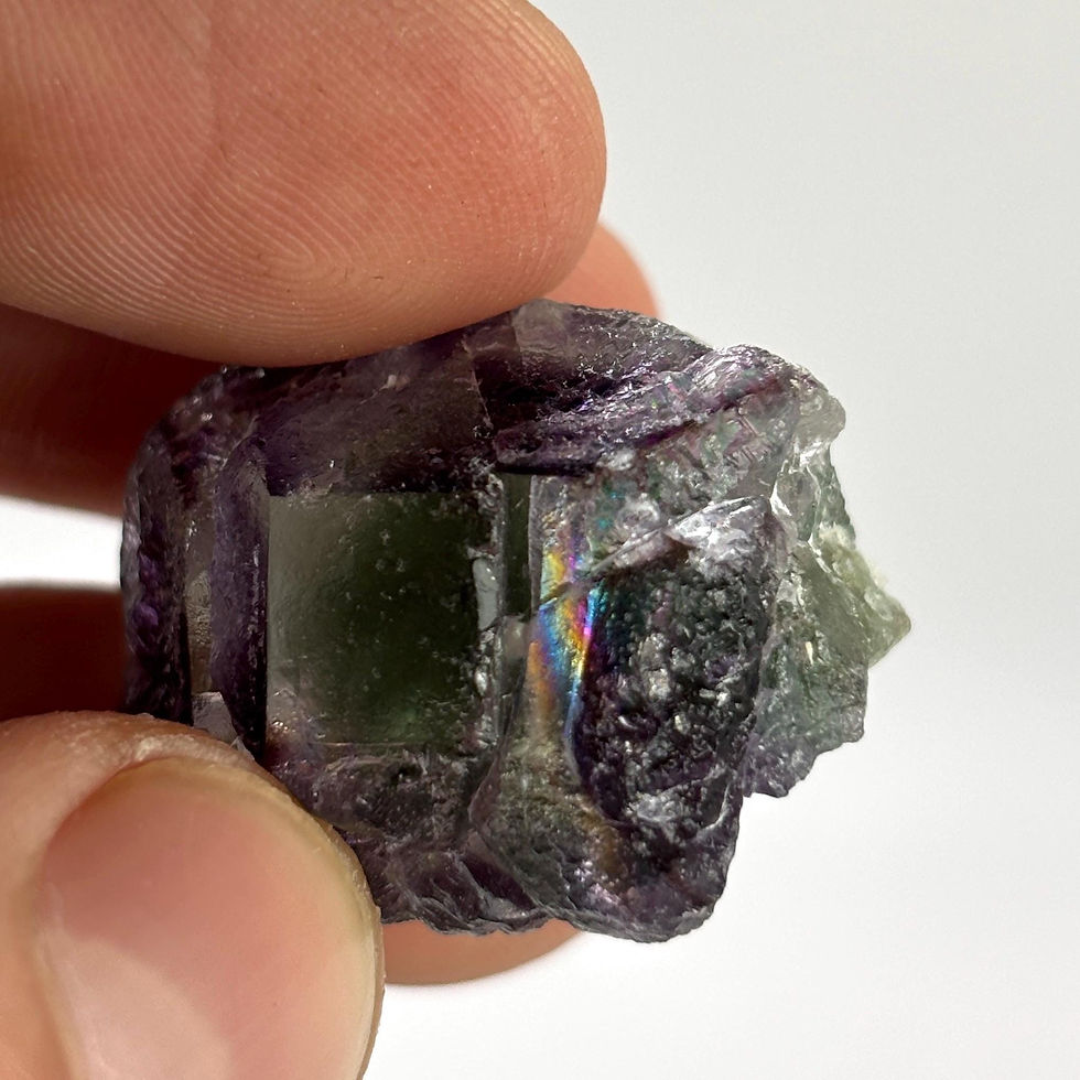 Thumbnail: Iridescent Fluorite Crystal from Erongo Mountains, Natural Mineral Specimen
