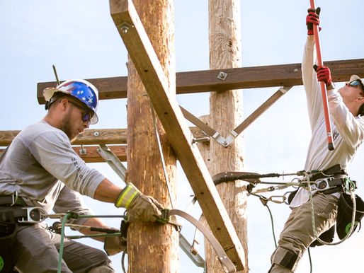 L.I.N.E. students completing hands-on electrical lineworker training in Kingston, New York