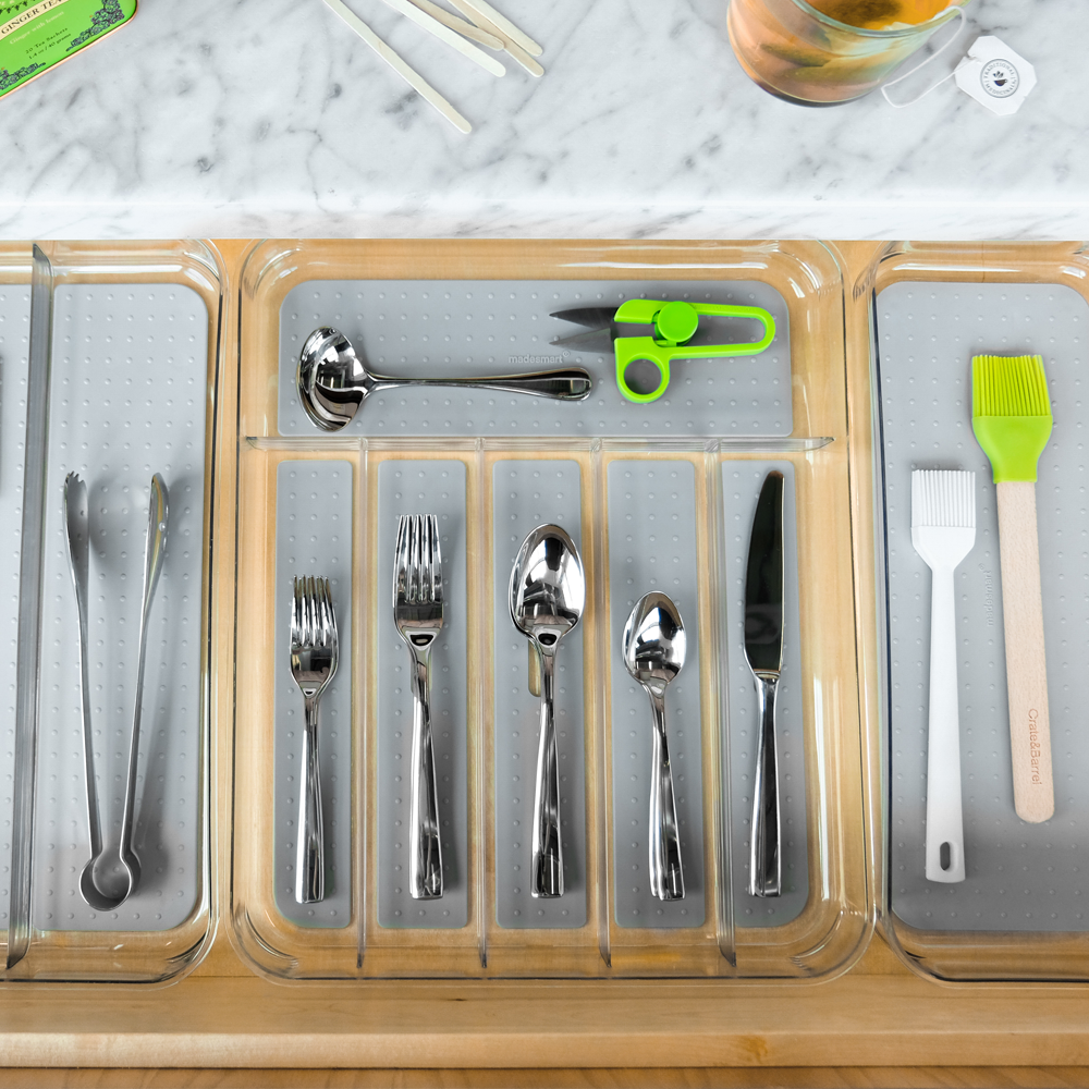 Clear SoftGrip Large Silverware Tray madesmart