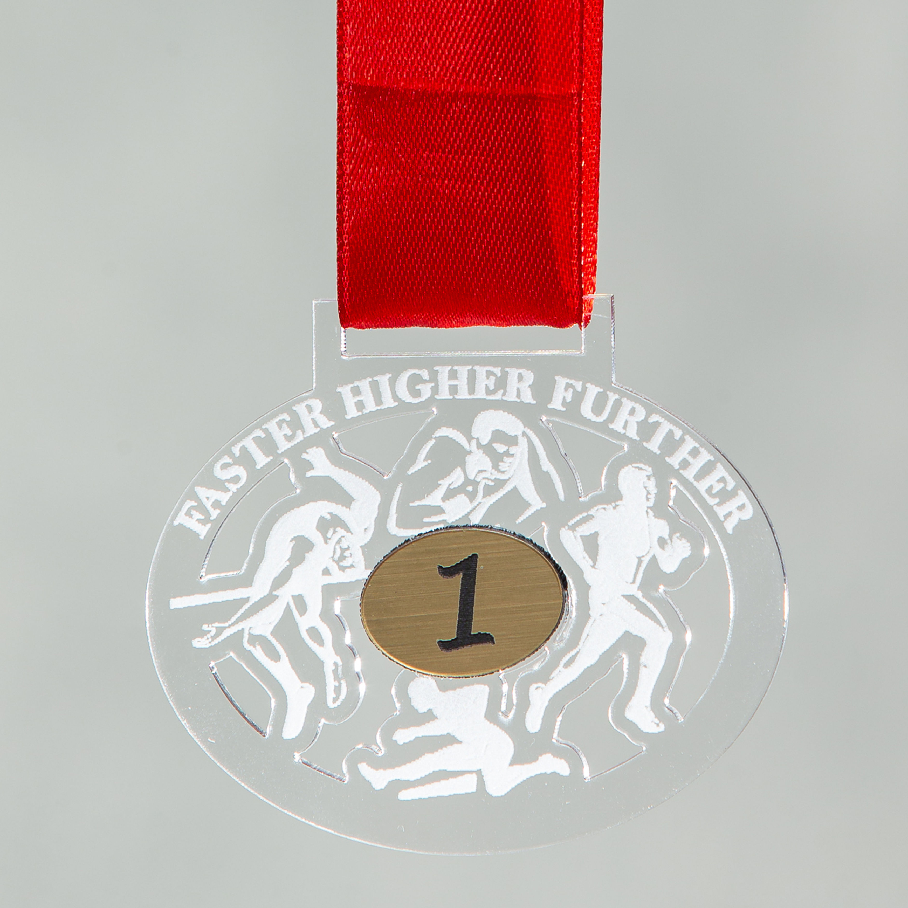Track & Field Medals Clear with Gold - 40 Units